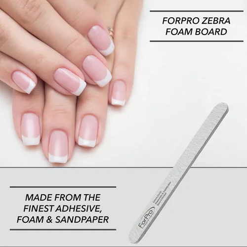 Vista 3 de ForPro Professional Collection ForPro Zebra Tabla de Espuma, Grano 80/80, Lima de Uñas de Manicura de Doble Cara, 7 pulgadas L x 0.75 pulgadas A