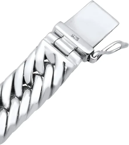 Vista 4 de kuzzoi Pulsera bizantina de plata de ley 925 para hombre, longitud 6,69 pulgadas - 8,27 pulgadas, ancho 0,39 pulgadas, 1.52 onzas