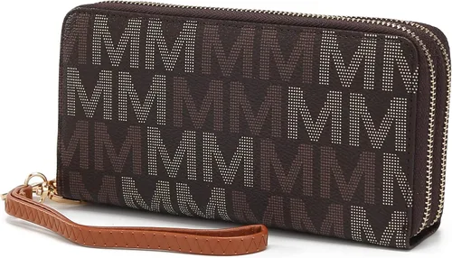 Vista 44 de MKF Collection Mia K - Cartera de pulsera para mujer, pequeña cartera de cuero vegano para tarjetas de crédito con cremallera y bolsillo