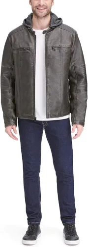 Vista 3 de Levi's Chaqueta Racer con capucha de piel sintética para hombre
