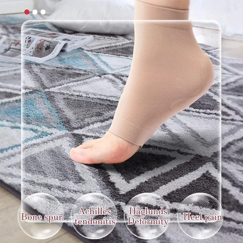 Vista 6 de Haysandy 2 pares de mangas de protección de tendón de Aquiles, protector de talón para bursitis, tendinitis, ternura, cojín y protección de golpes