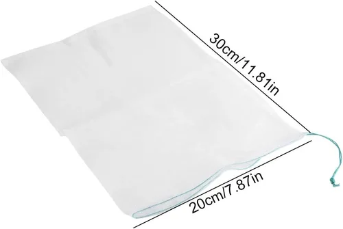 Vista 7 de 50 bolsas de malla de nailon transparentes, reutilizables, para plantas de jardín, frutas, bolsas de almacenamiento con cordón de malla de múltiples