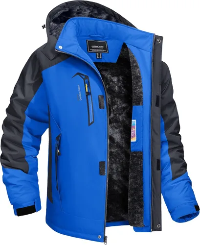 Vista 11 de TACVASEN Chaqueta de invierno para hombre, chaqueta de forro polar resistente al agua, chaqueta de esquí para nieve, chaqueta táctica militar