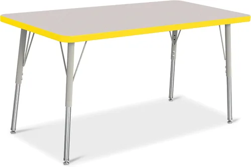 Vista 30 de Berries Mesa rectangular para actividades, altura A, Gris/Negro/Negro, 1