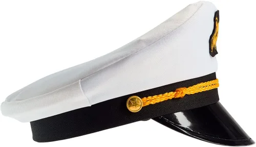 Vista 3 de NJ Novelty - sombrero de capitán de yate, accesorio de disfraz para adulto, gorro de embarcación