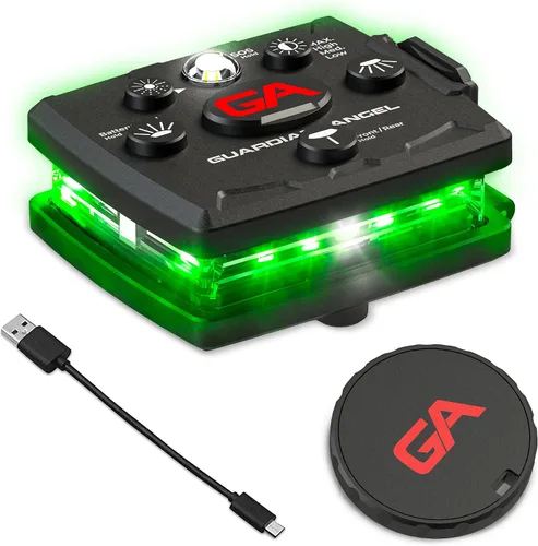Vista 12 de Guardian Angel, Micro Series - Luces de seguridad, (Frente completamente blanco y parte trasera roja) Linterna LED recargable, magnética