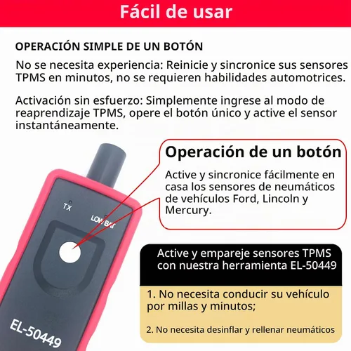 Vista 3 de Herramienta de recuperación TPMS Ford mejorada Herramienta de reinicio TPMS Ford Herramienta de programación TPMS Herramienta de entrenamiento
