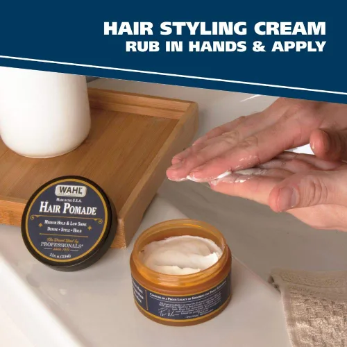 Vista 3 de Wahl Pomada para el cabello para peinar con semillas esenciales de manuka/espuma de pradera/clavo y aceite de moringa para control de brillo