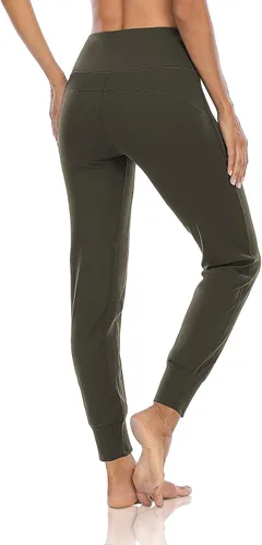Vista 4 de DIBAOLONG - Pantalones deportivos de yoga para mujer tiro alto ligeros pierna ajustada con bolsillos