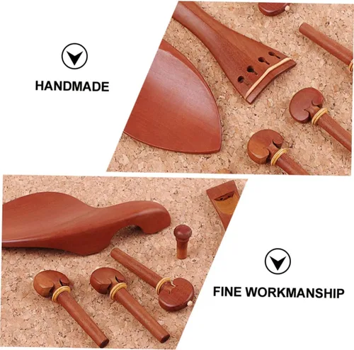 Vista 5 de SUPVOX 7 unids/set Violín Accesorios Un Accesorios Violín Go-partes Violín Tailpiece Violín Componentes Profesional Violín Tailpiece Madera Marrón