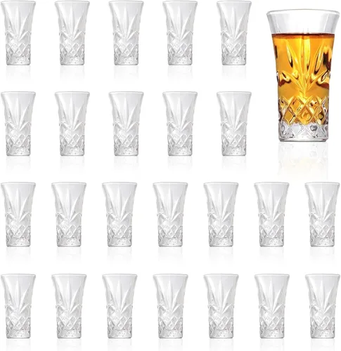 Vista 11 de QUAFFER Vasos de tequila con base pesada, vasos cordiales de 2 onzas (juego de 4) – Forma clásica de vidrio elegante – Auténtico juego de vasos