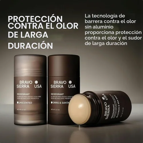 Vista 2 de Bravo Sierra Desodorante para hombre sin aluminio - Antitranspirante