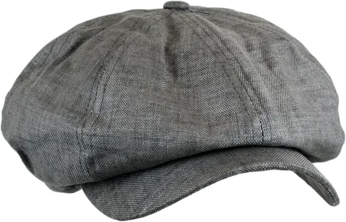Vista 3 de Sombrero de lino para hombre de 8 paneles Applejack Gatsby Newsboy Ivy