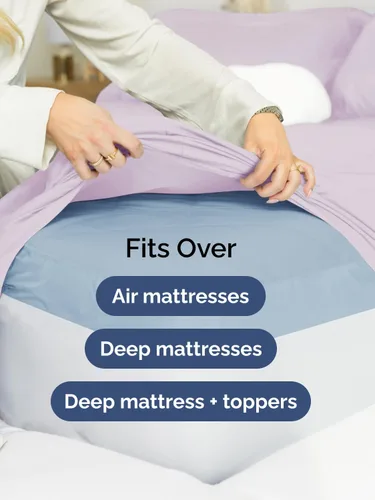 Vista 127 de Extra Deep Twin XL Sheet Set - 3 Piece College Dorm Room - White 01-Blanco