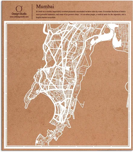 Vista 43 de O3 Design Studio Aberdeen - Mapa de papel cortado en papel blanco de 12 x 12 pulgadas