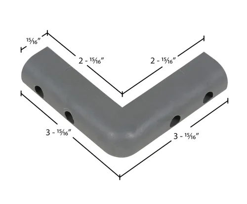 Vista 5 de Vestil Protector de esquina de goma CB-2, 16 piezas, 1-1/16 pulgadas, gris