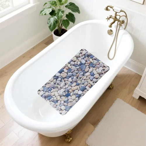 Vista 5 de Tapete antideslizante para bañera, ducha, baño, lavable a máquina, para niños y bebés, potentes agarres de ventosa, tapetes para bañera