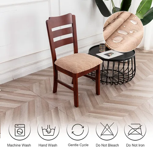 Vista 7 de Genina Fundas de Asiento Impermeables para Sillas Fundas de Sillas de Comedor Fundas de Asiento Elásticas para Protector de Sillas de Comedor Fundas