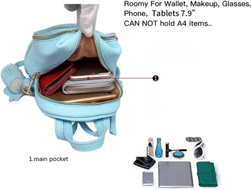 Vista 4 de Miss Lulu Casual Fashion Cute Saffiano Satchel Mochila para Niñas Mujeres