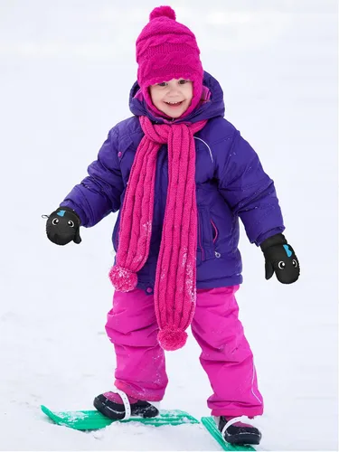 Vista 6 de Guantes de esquí de invierno guantes impermeables con forro de algodón cálido para niños