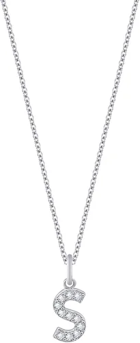 Vista 2 de Tienda Collection Platinum Plated Sterling Silver Infinite Elements Cubic Zirconia Initial Pendant Necklace, 18