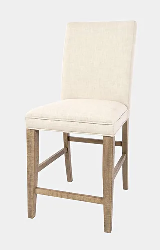 Vista 10 de Jofran Inc. Carlyle Crossing - Taburete tapizado de madera maciza rústica envejecida Parsons (juego de 2)