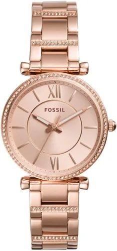 Vista 26 de Fossil Carlie - Reloj de cuarzo de acero inoxidable de tres manecillas para mujer