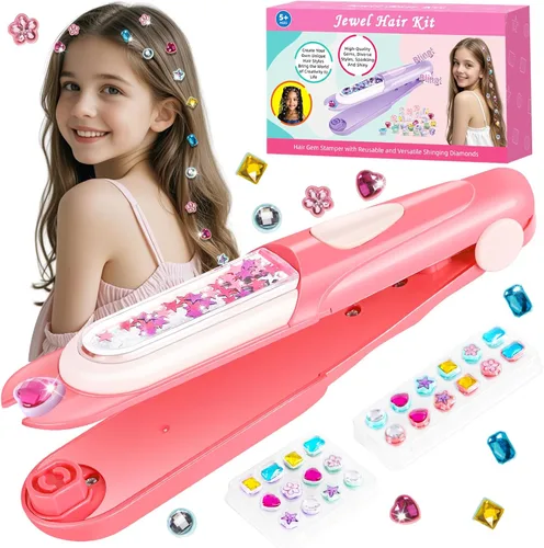 Vista 8 de Kit de Estampador de Gemas para el Cabello - Joyas Brillantes para el Cabello para Juguetes de Niñas - Accesorios para el Cabello con Diamantes