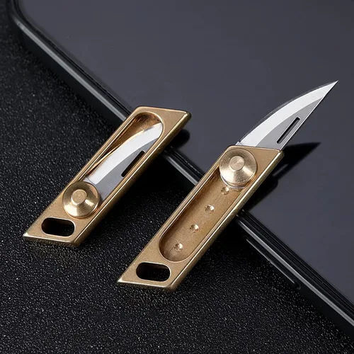 Vista 3 de Mini navaja, cuchillo utilitario, herramientas EDC geniales, se utiliza para abrir letras, paquetes y cajas