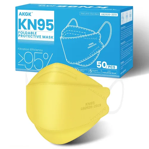Vista 19 de 50 máscaras faciales desechables KF94 negras de seguridad de 4 capas