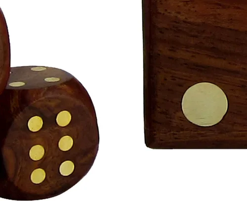 Vista 6 de TOSQP27 - Juego de caja de 5 dados para regalo, juego clásico rodante, grupo familiar, caja de almacenamiento cuadrada de madera con dados hechos a