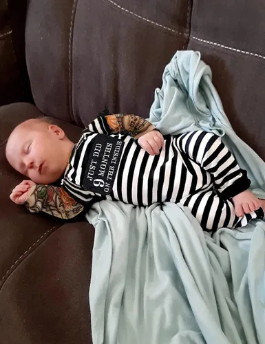 Vista 3 de Baby Boy Clothes Long Sleeve Letter Print Romper One Piece Jumpsuit
