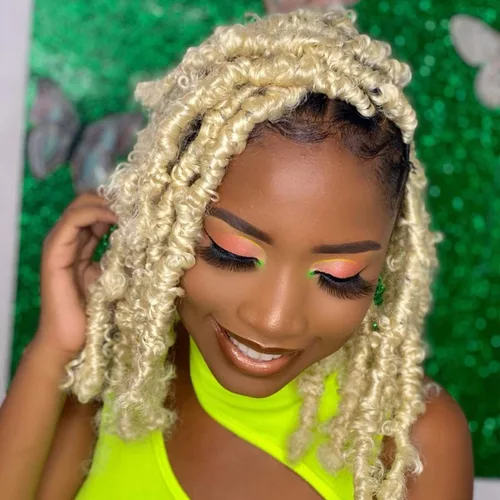 Vista 24 de ZRQ Butterfly Locs Cabello de Ganchillo Corto 6 Paquetes Negro Cabello Bob de Ganchillo 8 Pulgadas Locs Sintéticos Desordenados Desgastados Trenzas