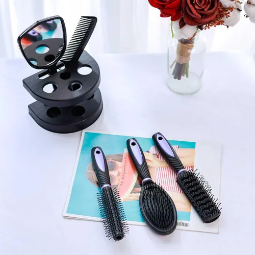 Vista 6 de Zoestar Juego de 5 cepillos y peine para el cabello para mujeres y hombres (A-morado)