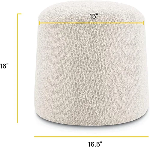 Vista 2 de Poly & BARK Otomana Basilea en Crema White Boucle