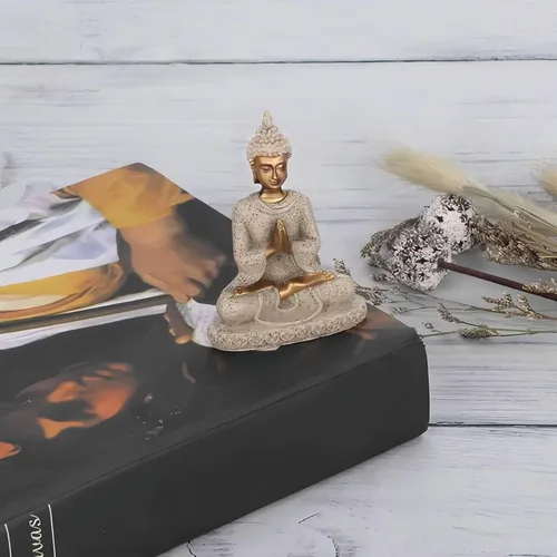Vista 4 de Ulalaza Estatua de Buda para meditación, decoración del hogar, estatuas tailandesas de resina para manualidades