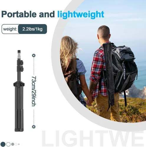Vista 6 de EMART Soporte de luz de 7 pies para fotografía, soporte de trípode portátil para fotos y video, paquete de 2 soportes de iluminación con funda