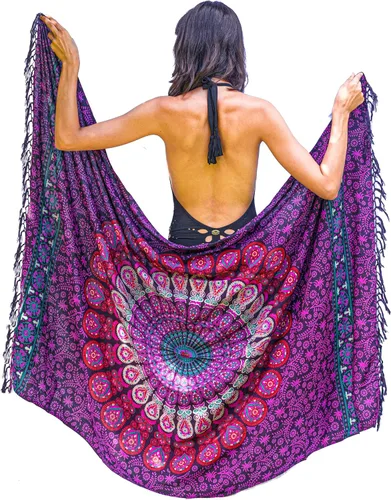 Vista 24 de Boho Chic Pareo - Pareo Mandala - Cubre Traje de Baño Bikini - Vestido de Playa - Envoltura