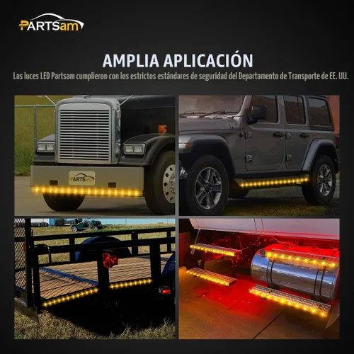 Vista 7 de Partsam - 10 piezas de luces LED de 3/4 pulg. ámbares para lado, luces de señalización aprobadas por DOT con lente transparente, luces tipo bala