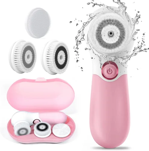 Vista 9 de Cepillo de limpieza facial eléctrico exfoliante facial con 3 cabezales limpiadores y 2 velocidades ajustables para limpieza profunda, eliminación