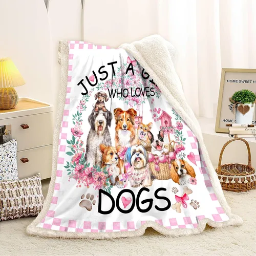 Vista 3 de Manta para Perros Cachorro Felpa Regalo para Niñas Mujeres Niños Perros Animales Amante Mantas Cómodas Ligeras Lindos Cachorros Mascota Sábana Suave