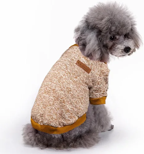Vista 8 de Ropa para mascotas, suéter suave, cálido y grueso, suéter de invierno para perros (talla S, color rosa) Jecikelon pullover pet apparel for dogs