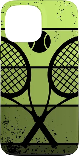Vista 24 de Raqueta de jugador de tenis con cancha de pelota de tenis Vintage Retro Case para iPhone 17