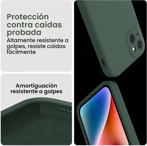 Vista 4 de FireNova - Funda diseñada para iPhone 13, 6.1 pulgadas, color verde alpino