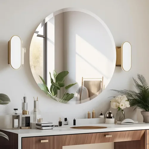 Vista 12 de Espejo rectangular sin marco de 22 x 30 pulgadas, espejo de baño biselado