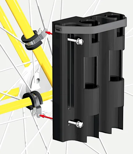 Vista 3 de Soporte para caña de pescar para bicicleta, muy fácil de montar en bicicleta, asegura 2 cañas para pescar en bicicleta