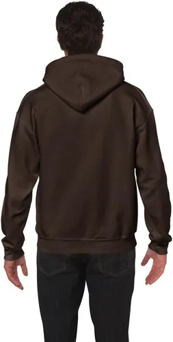 Vista 2 de Gildan Sudadera Heavy Blend5050 7.75onzas con capucha (Estilo # 18500), Moderno Equipada, L, Chocolate scuro