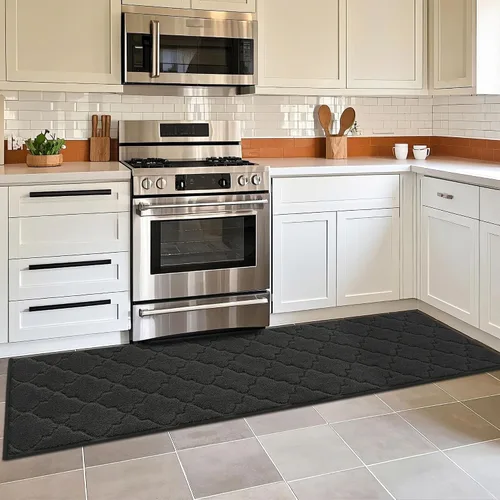 Vista 72 de COSY HOMEER Alfombras suaves de cocina [2 piezas] para el frente del fregadero súper absorbentes, tapetes y tapetes de cocina de 20 x 30 pulgadas/20