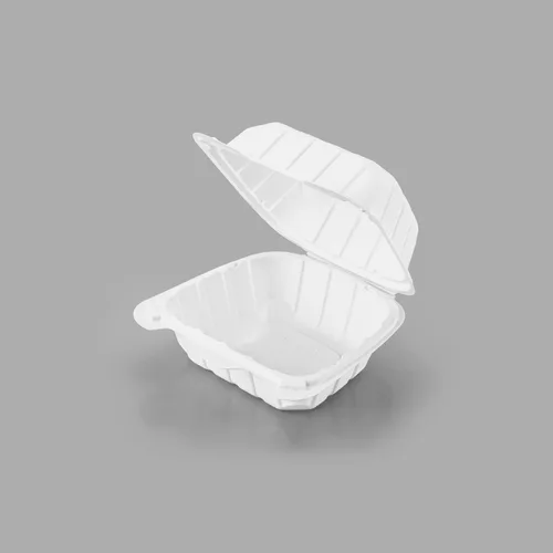 Vista 3 de KARAT EARTH Clamshell - Recipientes para alimentos para llevar [6"x6" - 400 unidades] Recipientes para llevar Aptos para microondas, seguros