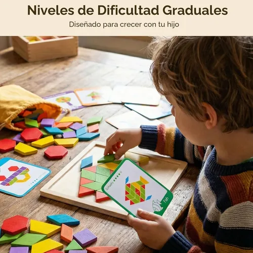 Vista 4 de LovesTown 209 piezas de bloques de madera con formas para niños